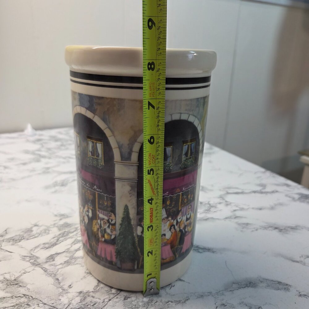 California Pantry Paris Cafe Classic Ceramic Utensil Holder Wine Chiller Cooler - Picture 9 of 9